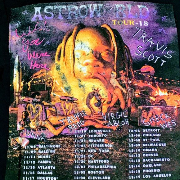Travis Scott Astroworld Wish You Were Here Tour T - Picture 4 of 7